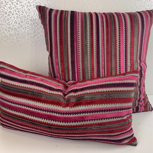Pink rectangle velvet cushion - rectangle,
